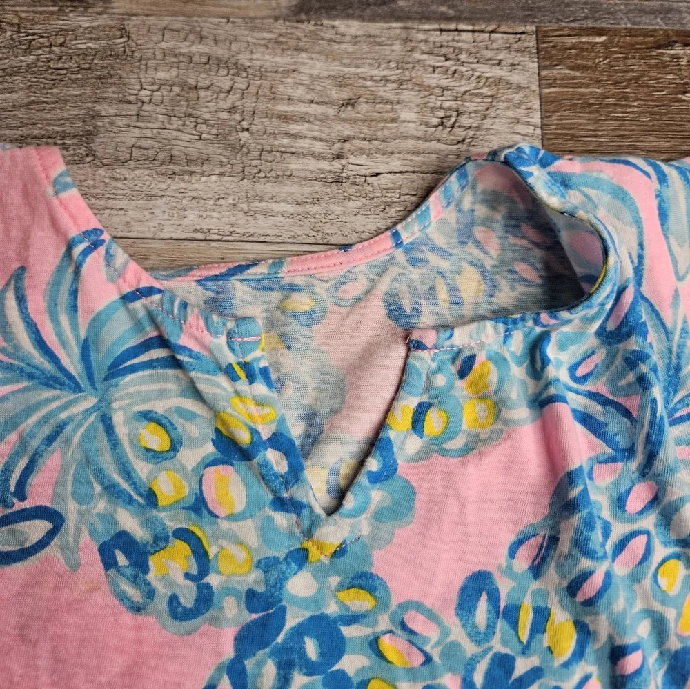 Lilly Pulitzer Girl's XL Mini Astara Dresw Pineapple Print Pink Blue 005675